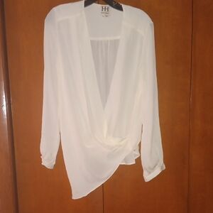 Haute Hippie Cream Draped Blouse